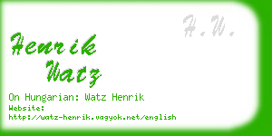 henrik watz business card